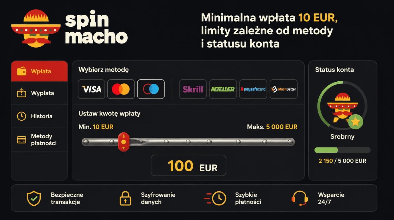 Ilustracja limitów wpłat: minimalna kwota, restrykcje w zależności od metody/stopnia konta